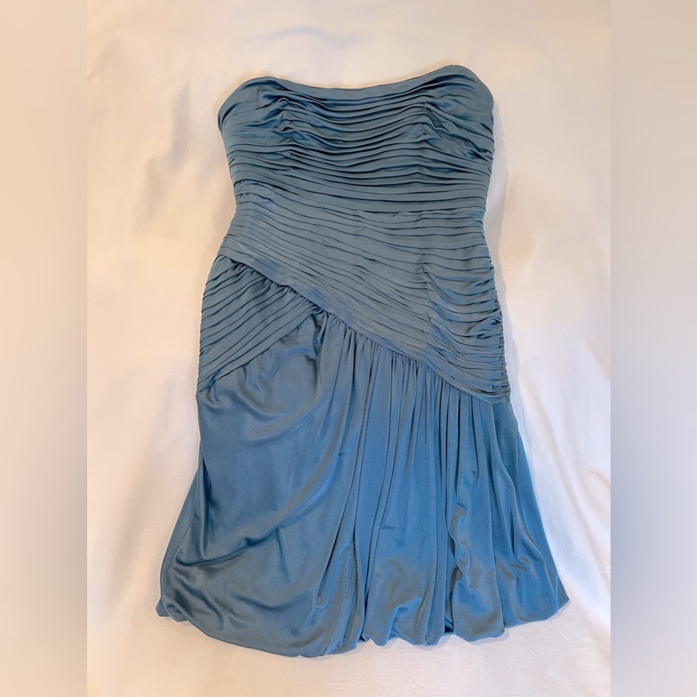 NWT BCBGMAXAZRIA Women’s Blue Strapless Soft Special Occasion Dress Size Small